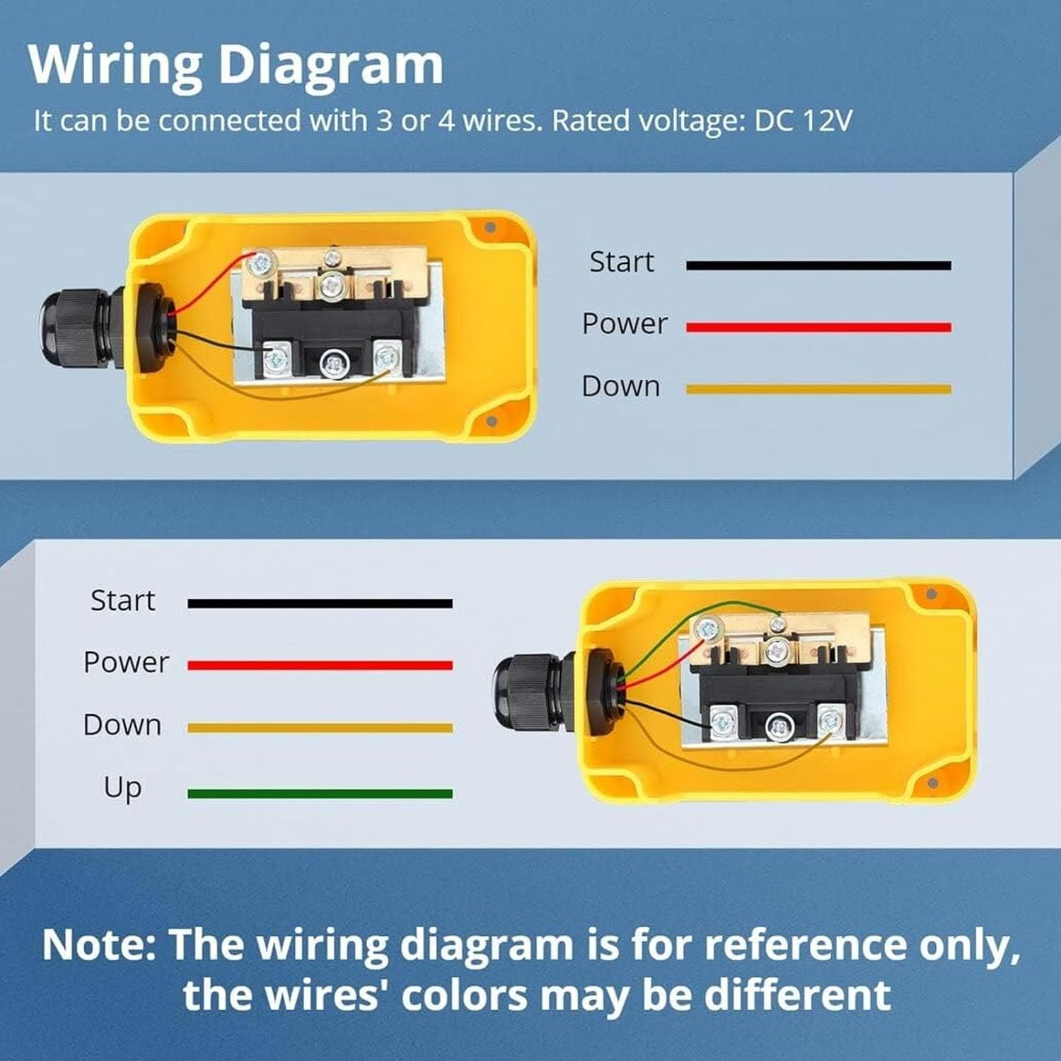 Dump Trailer Remote up down Switch, 12V DC 4 Wire 3 Wire up and down Control Switch for Tipping Trailers, Hoists, Electric Forklifts, Lifting Platforms image number 5