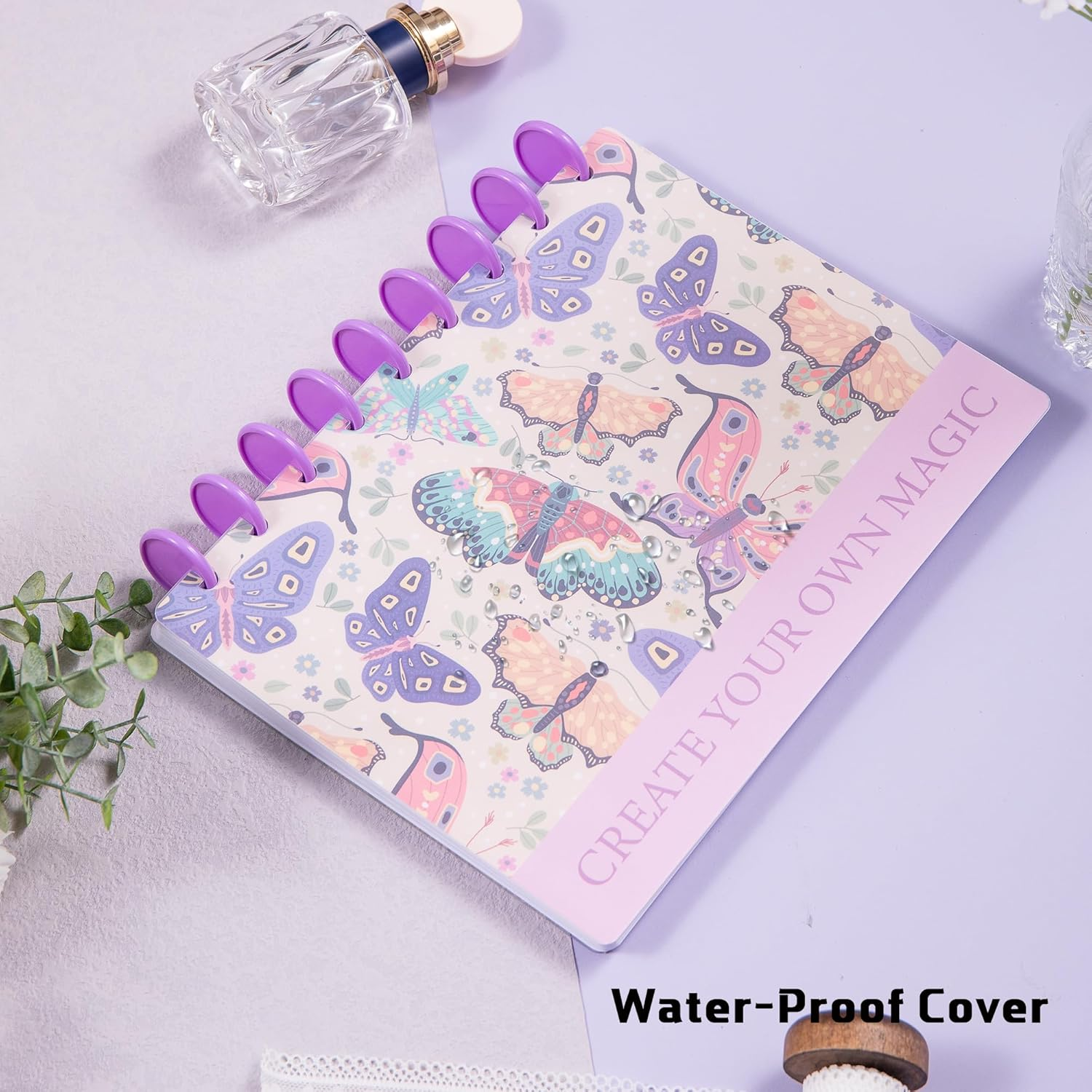 MGGAO Disc-Bound Butterfly Journal Planner for Women & Men, Lined Notebooks, 200 Pages, College Ruled Journals Notebook for School Office image number 1