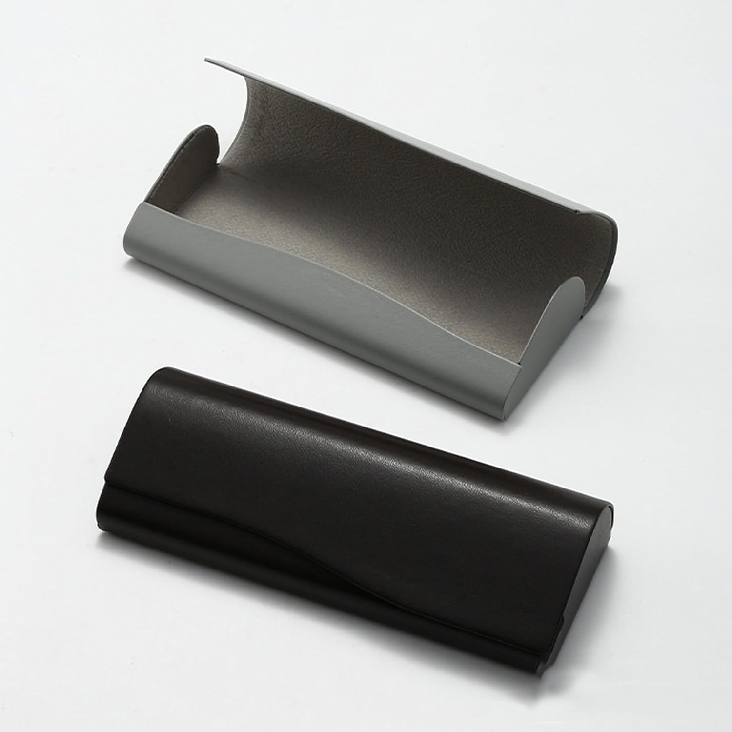 Lopsity 2PCS Eyeglass Case Hard Shell Sunglass Case Eyeglass Case Portable Lightweight PU Leather Case for Men Women with Cleaning Cloths image number 1