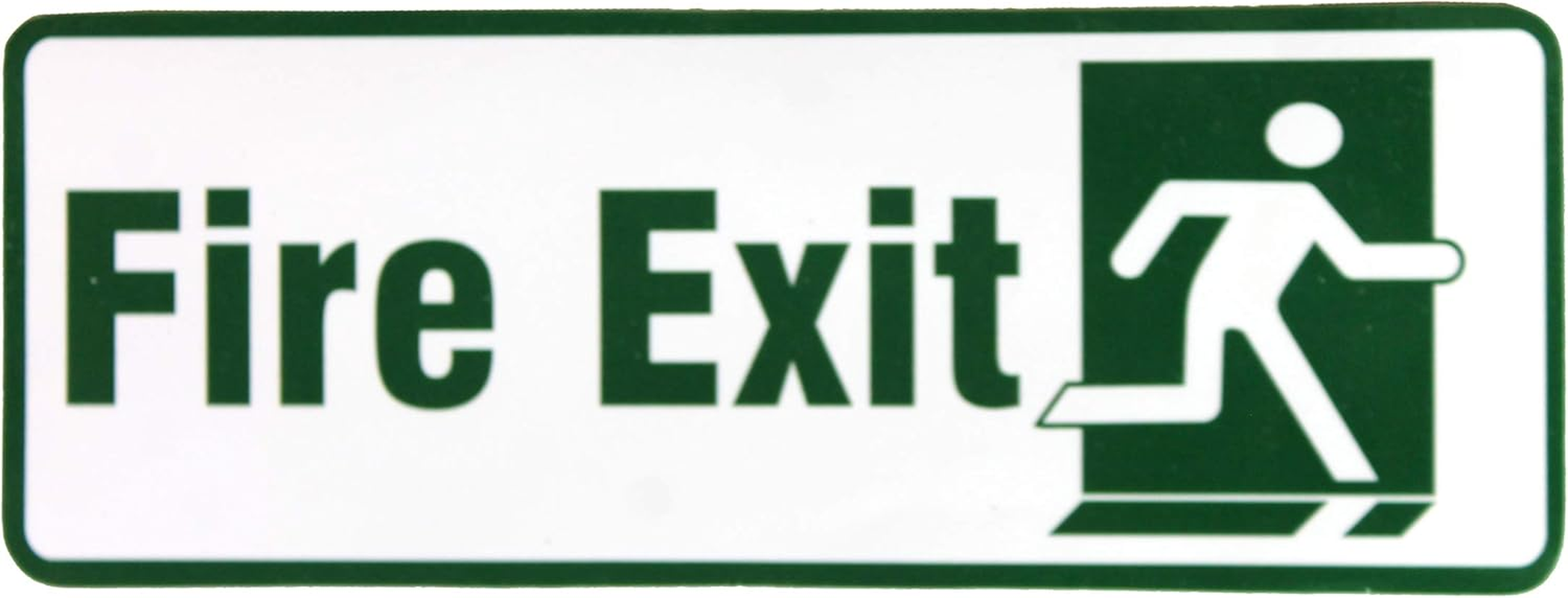 Esplanade Fire Exit Door Sign Sticker Decal - Easy to Mount Weather Resistant Long Lasting Ink (Size 7.5"X2.5") (Fire Exit Green(7.5"X2.5"))