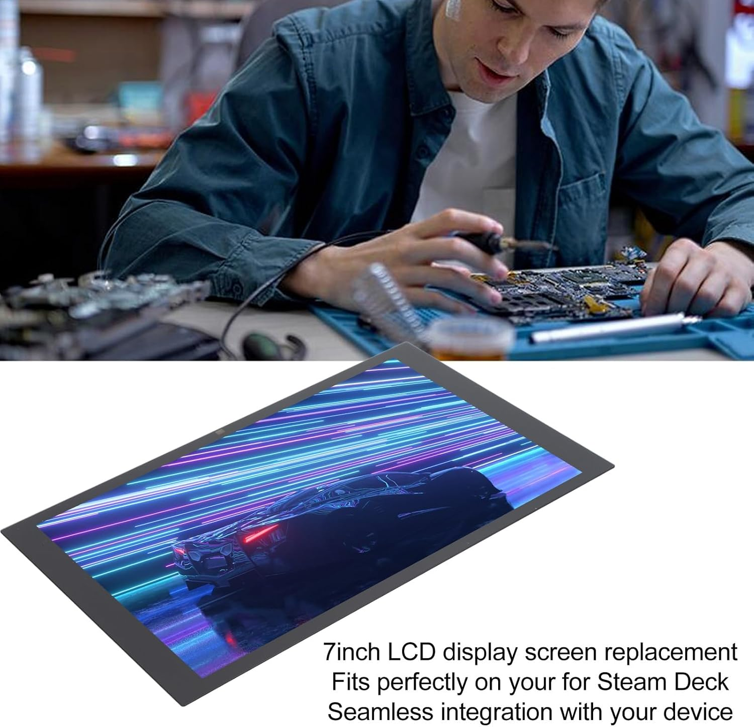 7Inch LCD Display Replacement Screen for Steam Deck, Easy Installation, IPS Touch Screen, anti Fingerprint, Compatible with Steam Deck image number 3