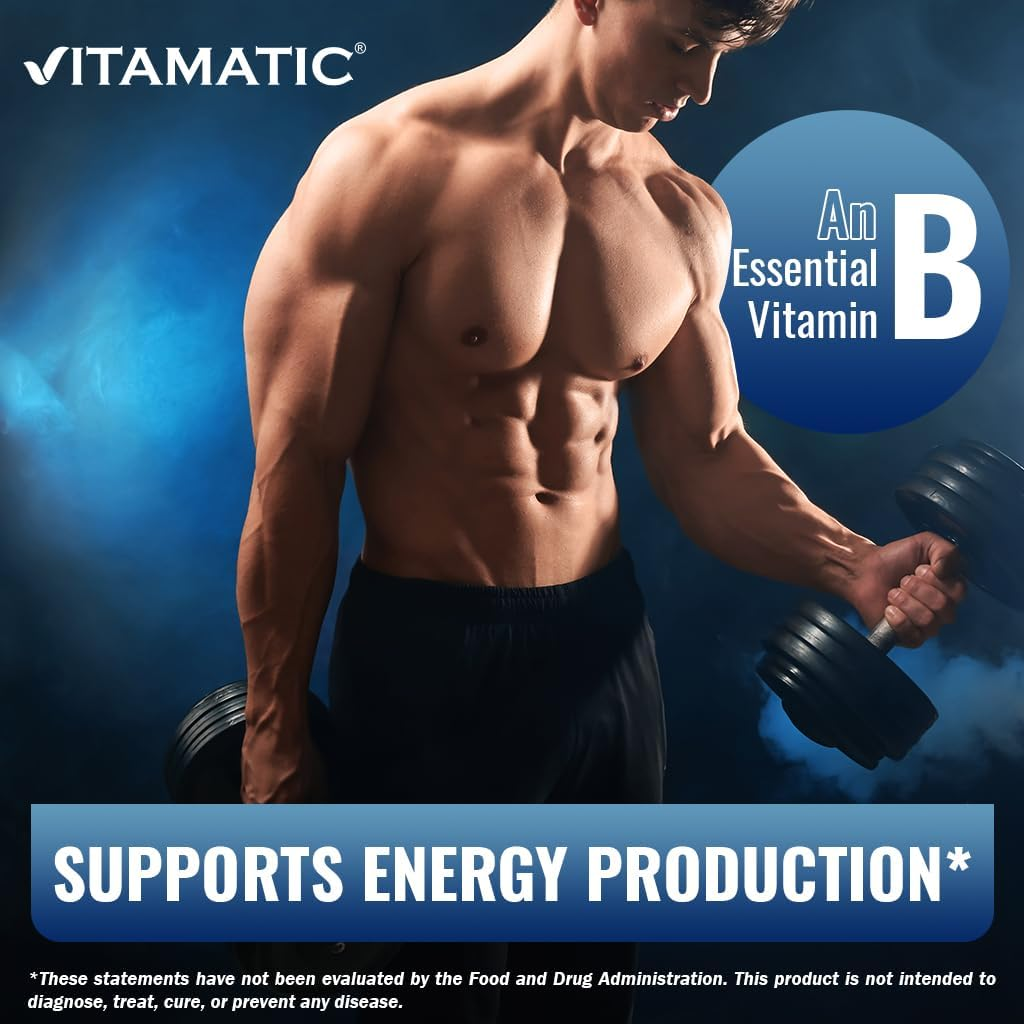 Vitamatic Vitamin B6 (Pyridoxine HCI), 500 Mg 120 Vegetarian Tablets - Promotes Energy Production, Boosts Metabolism and Immune Health Support image number 4