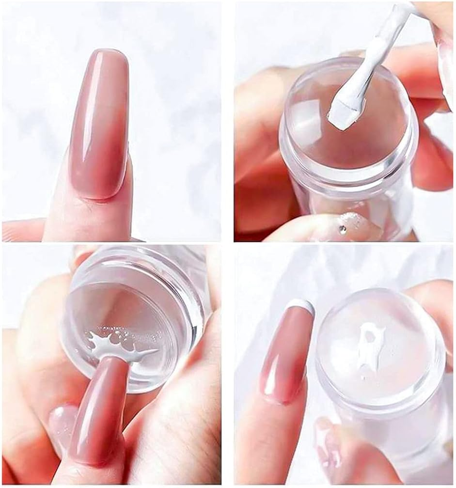 Silicone Transparent Nail Art Stamping Kit Everthing for Manicure Plate Stamp Polish Stencil Template Seal Stamper Nail Stamping Tool with Scraper image number 5