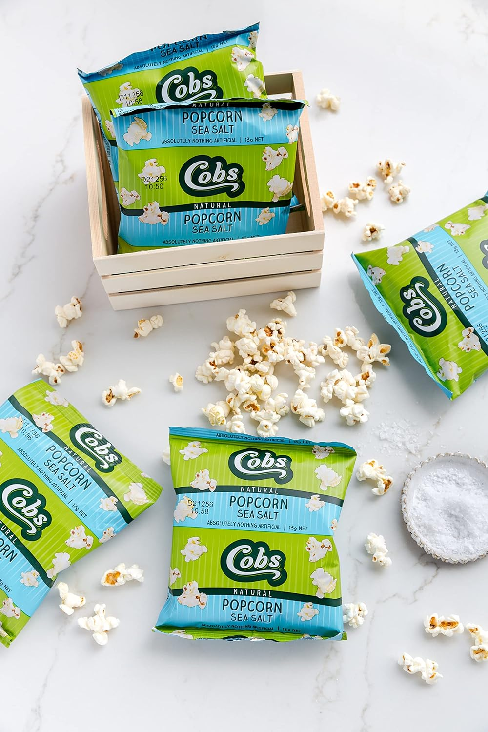 Cobs Natural Sea Salt Popcorn 13G X 5 Bag Multipack X 10 (650G Total) image number 1