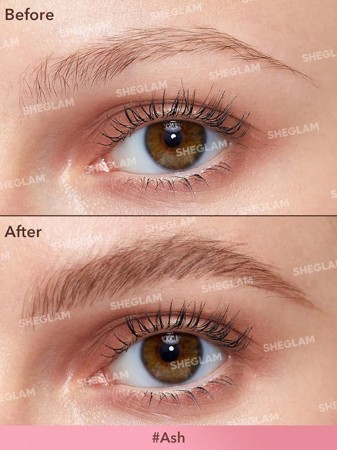 SHEGLAM Brow-Fection Angled Brush & Dip Upgraded Microblading Eyebrow Pen Long Lasting Waterproof Easy to Color-Ash