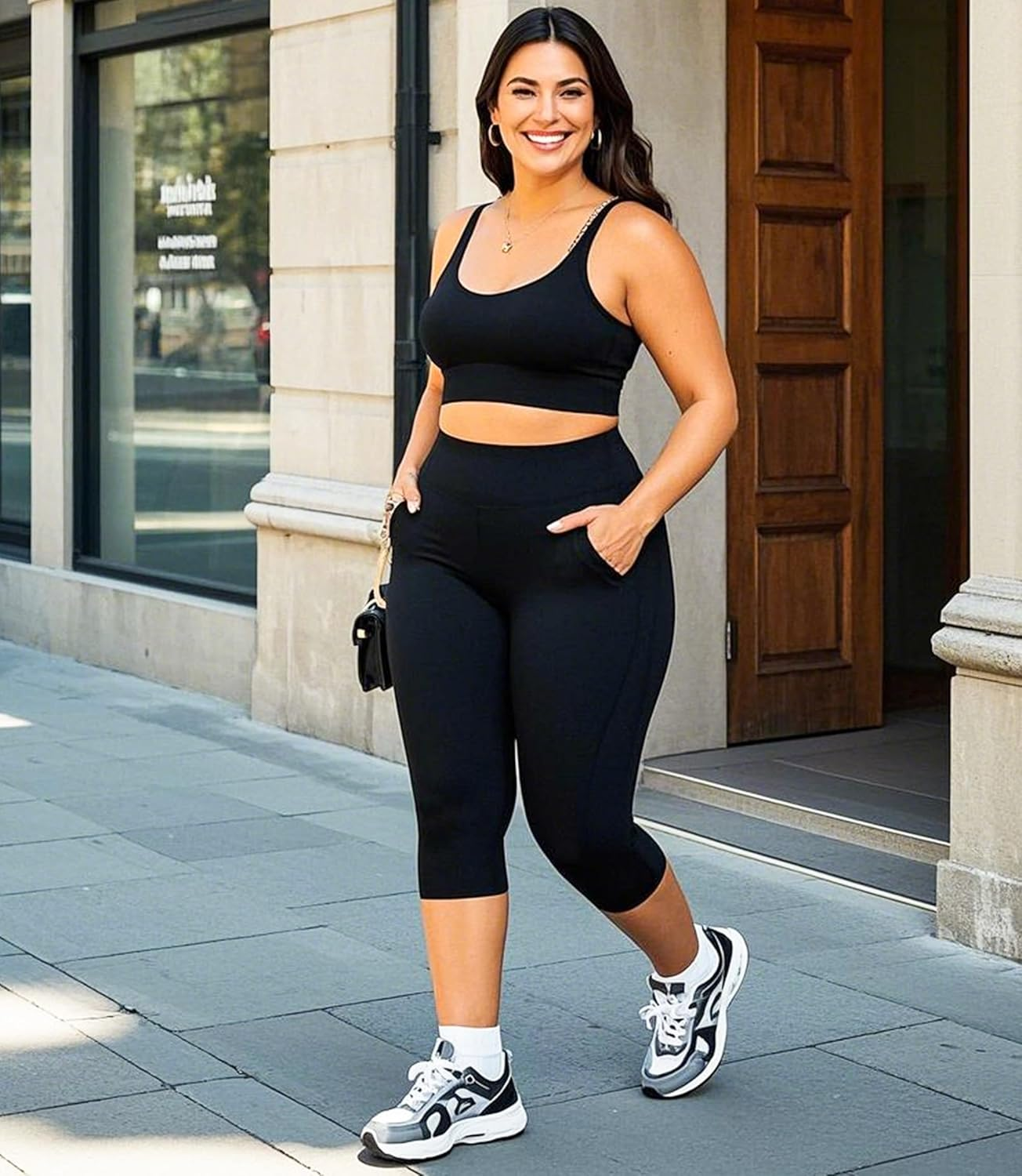 FULLSOFT 3 Pack Capri Leggings for Women image number 5