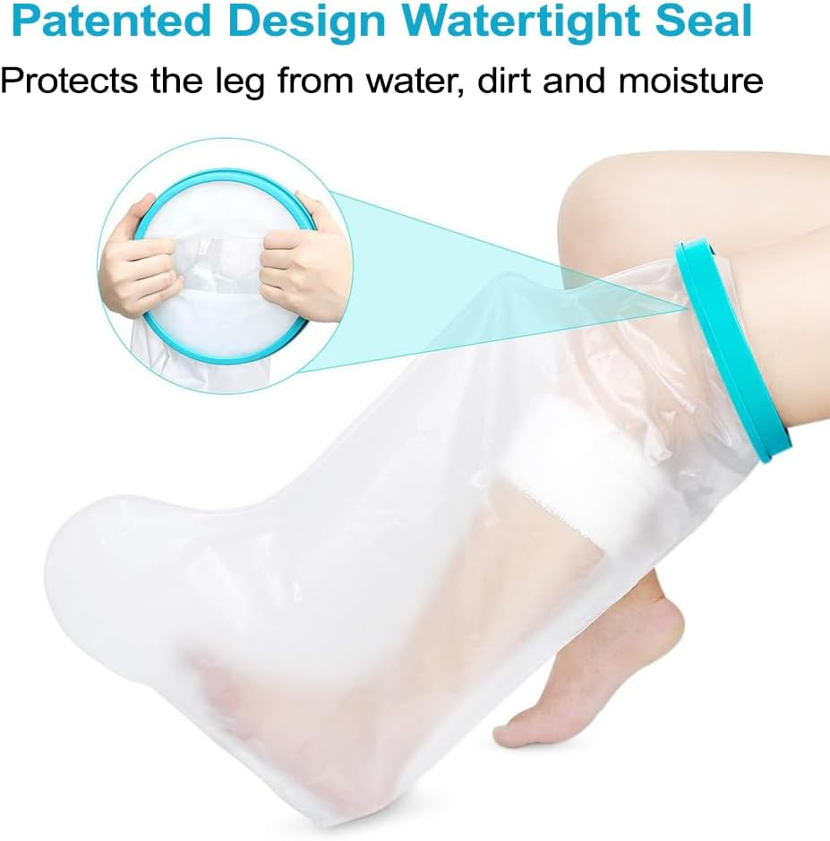 Cast Covers for Shower Leg, Waterproof Long Leg Cast Protector for Adult, Reusable Shower Leg Protector, Dressing and Bandage Protector for Shower Ankle Foot Leg after Surgery image number 4