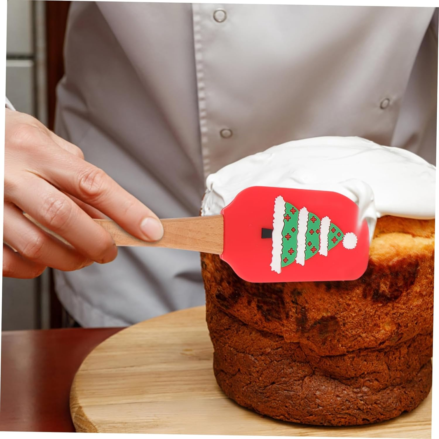 CHILDWEET Christmas Silicone Spatula Handle Festive Baking Tool for Mixing and Spreading Adorable Kitchen Gadget for and Desserts image number 6