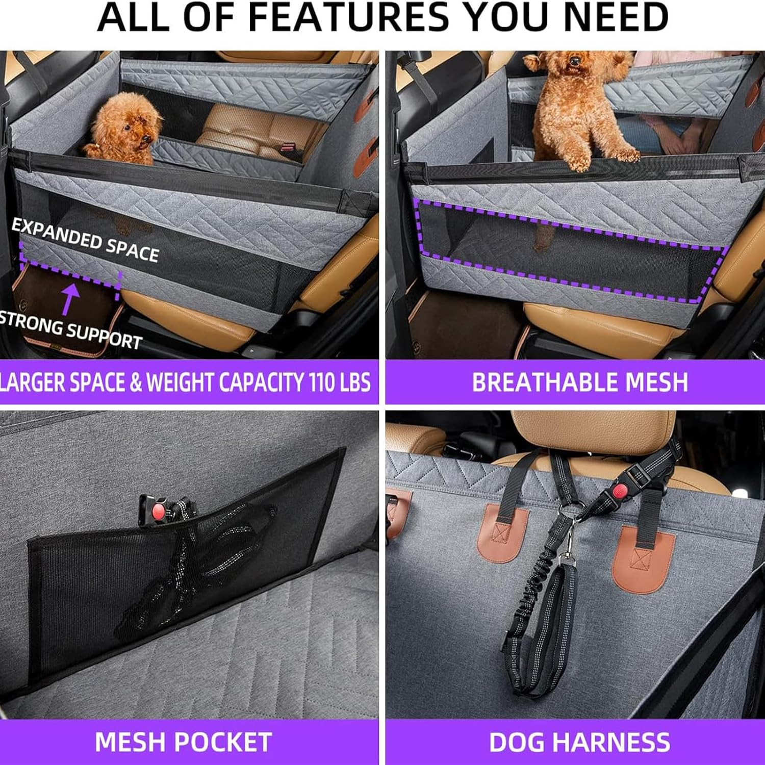 Dog Car Seat for Large Dogs Back Seat Extender Cover Pet Car Seat SUV Truck Medium Small Dogs