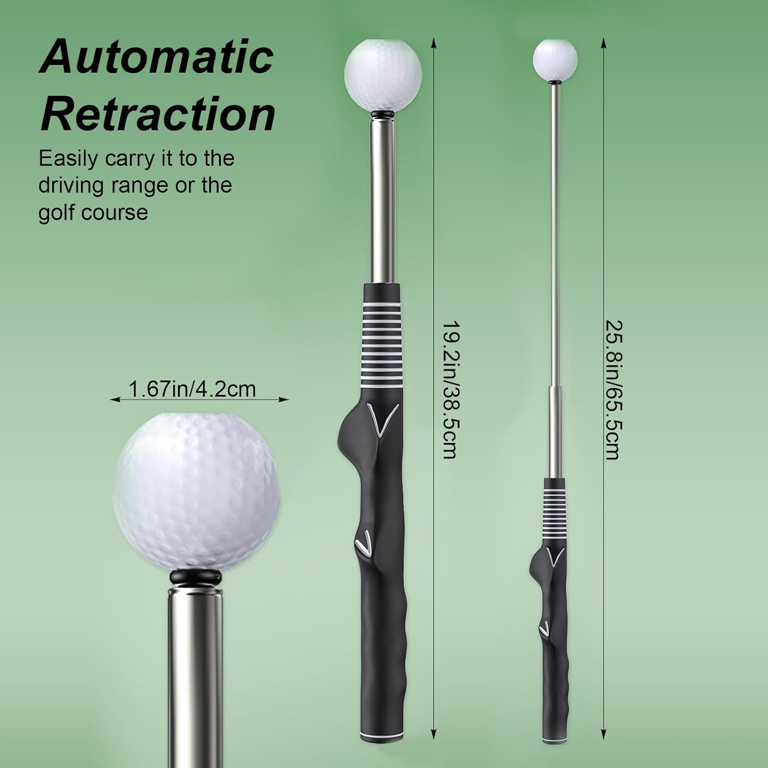 Retractable Golf Swing Trainer Aid, Golf Grip Trainer & Golf Swing Trainer for Warm-Up, Right-Handed Golf Club for Indoor Practice for Men and Women for Indoor&Outdoor