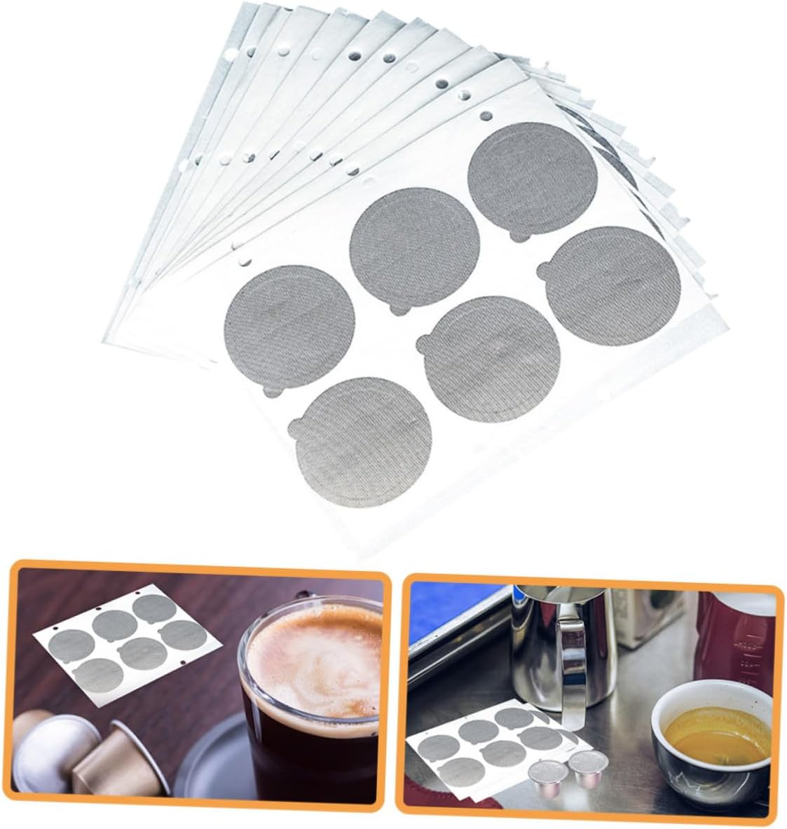 Hohopeti 120Pcs Aluminum Foil Coffee Seal Stickers Reusable Espresso Lids with Thick Food-Grade Material for Secure Packaging and Easy Opening image number 6