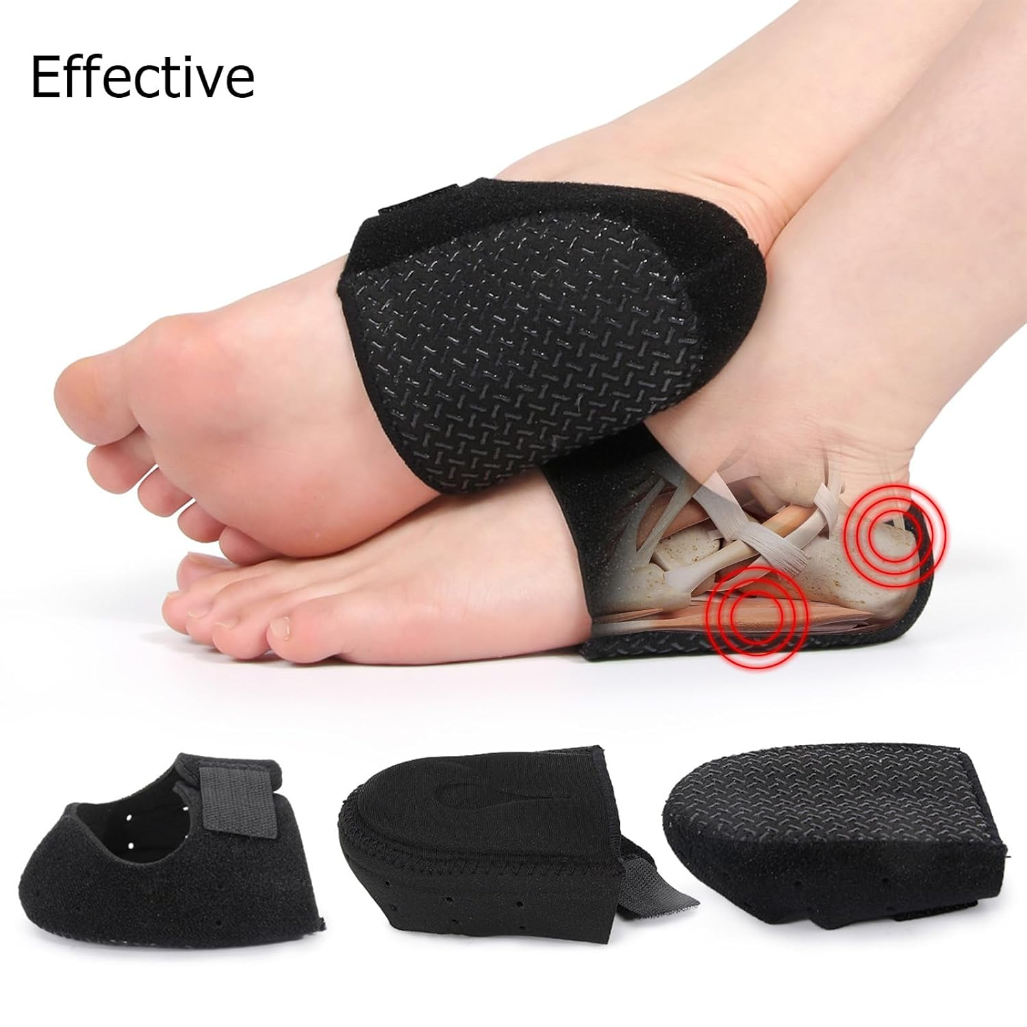 Heel Protectors for Heel Pain Relief, Plantar Fasciitis Heel Cups for Achilles Tendinitis, Cracked Heels, Anti-Slip Support Cushion Pads Foot Relief (L(UK Size 7-12)) image number 2