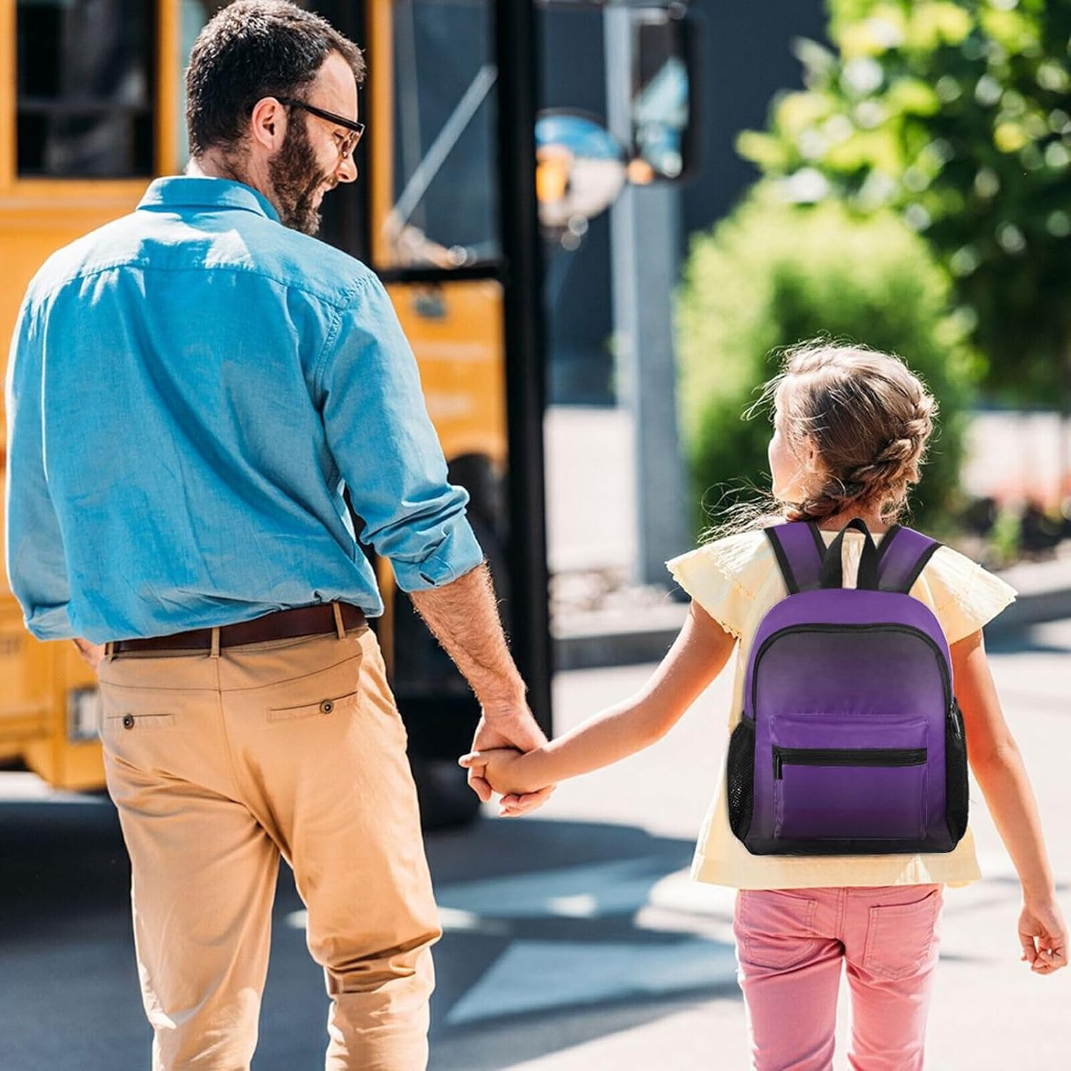 RPLIFE Backpack for Toddler Girls Boys, Royal Purple Black Gradient Travel Backpack Mini Kids School Backpacks, 3-8 Years image number 2