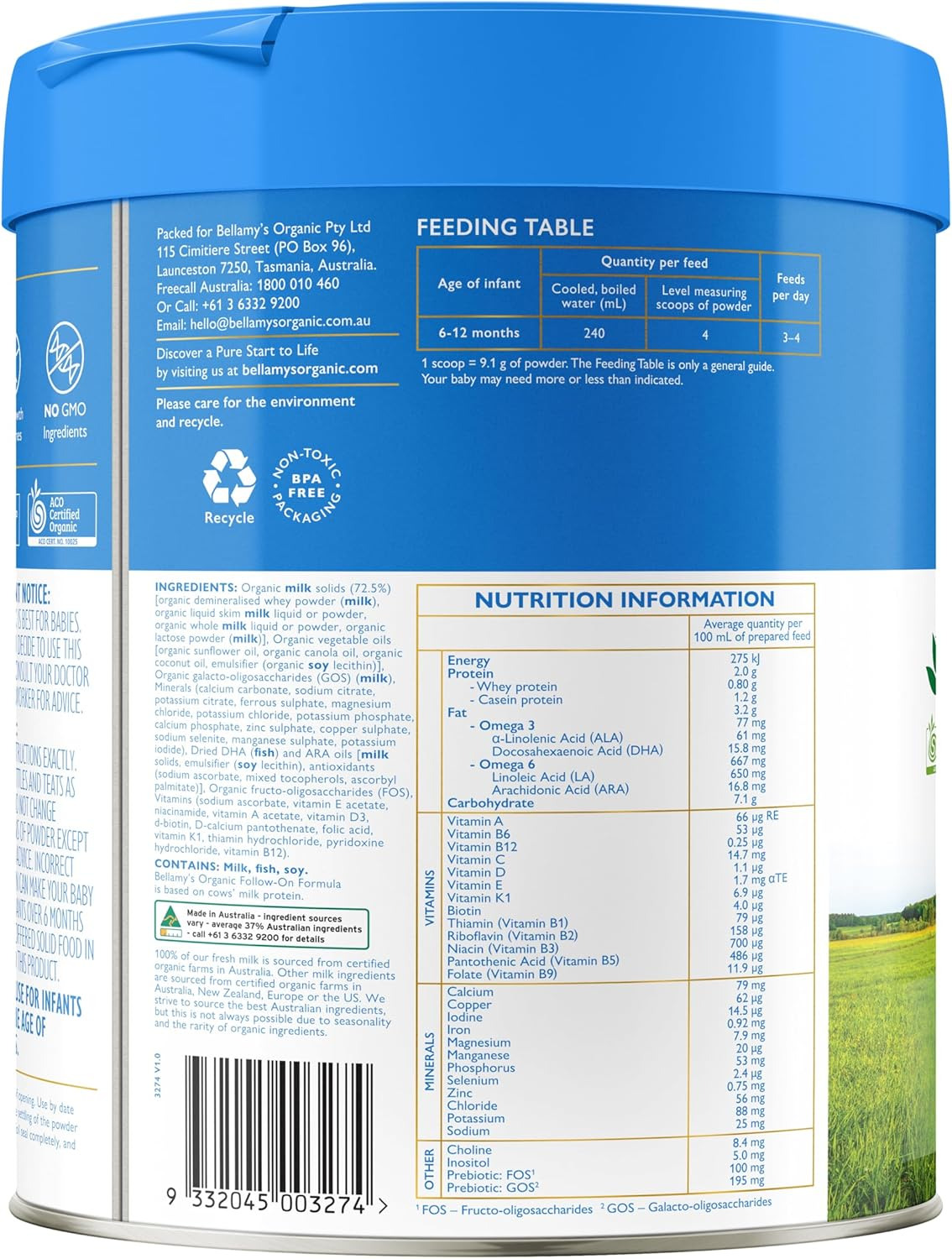 Bellamy'S Organic Follow-On Formula Step 2 (6-12 Months)