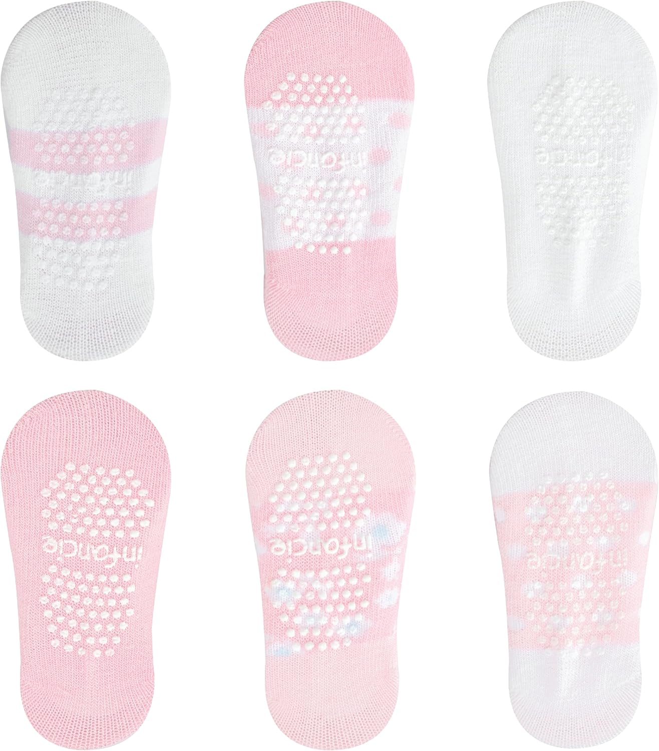 Baby Socks With/Gripper | Safe Walking Non-Slip Sole | Stay-In-Place Ribbed Cuffs Unisex image number 7