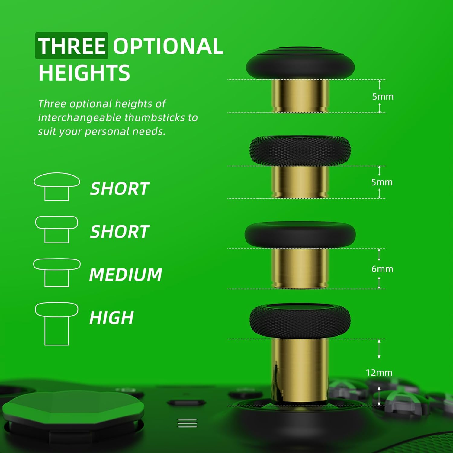 Extremerate 6 in 1 Metal Replacement Thumbsticks for Xbox Elite Series 2 Controller, Black & Metallic Hero Gold Swappable Magnetic Analog Stick Joystick Caps for Xbox Elite 2 Controller -Model 1797 - Blue  Silver image number 5