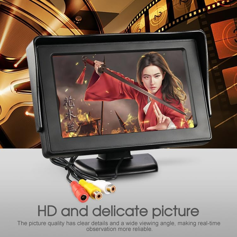 Tootoo 4.3" HD Monitor Reverse Camera Rear View Backup Parking Cam Kit Night Vision image number 3