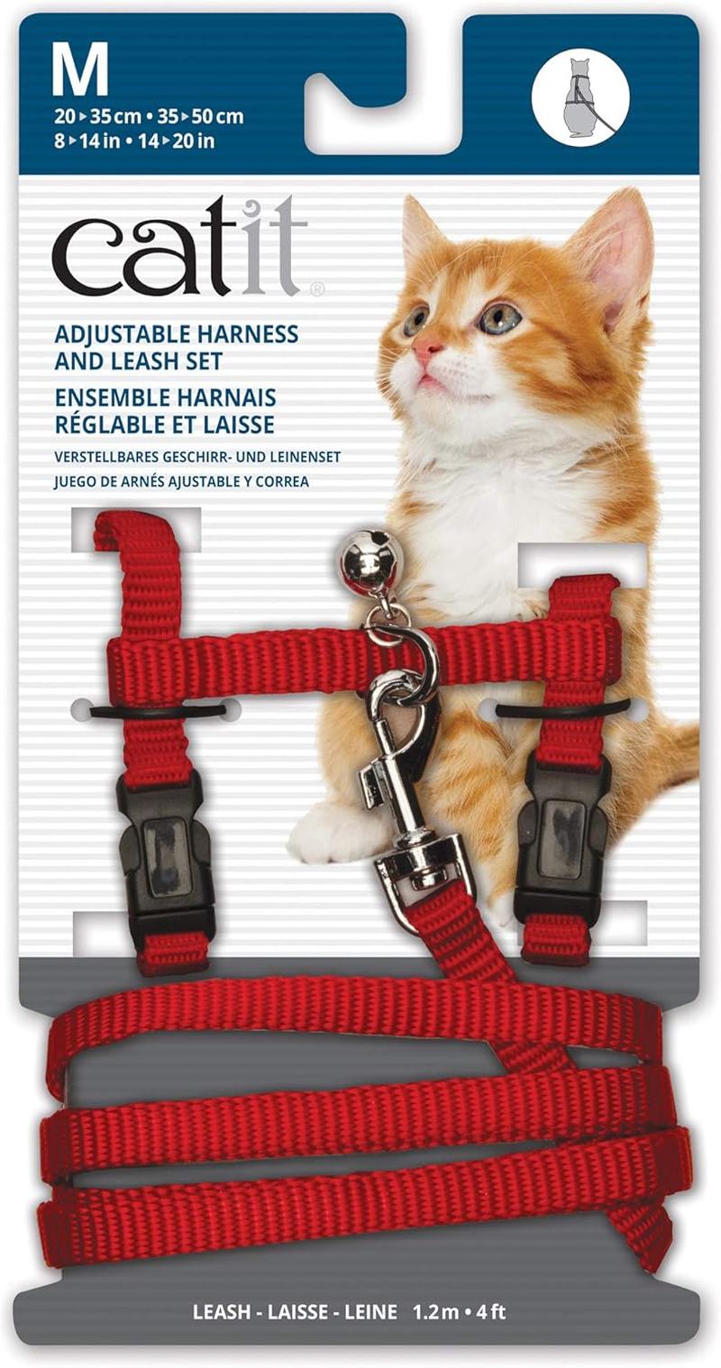 Catit Nylon Adjustable Cat Harness and Lead Set, Black, Medium image number 1