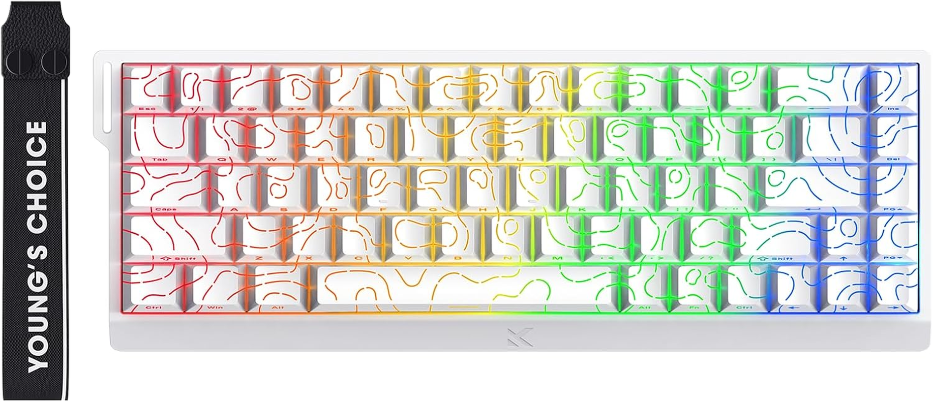 MCHOSE ACE 68 60% Mechanical Gaming Keyboard Wired Rapid Trigger Hall Effect Keyboard Magnetic Switch Adjustable Actuation 8000Hz Polling Rate Custom RGB MAC Laptop(Black Topographic TTC Dragon Lord)