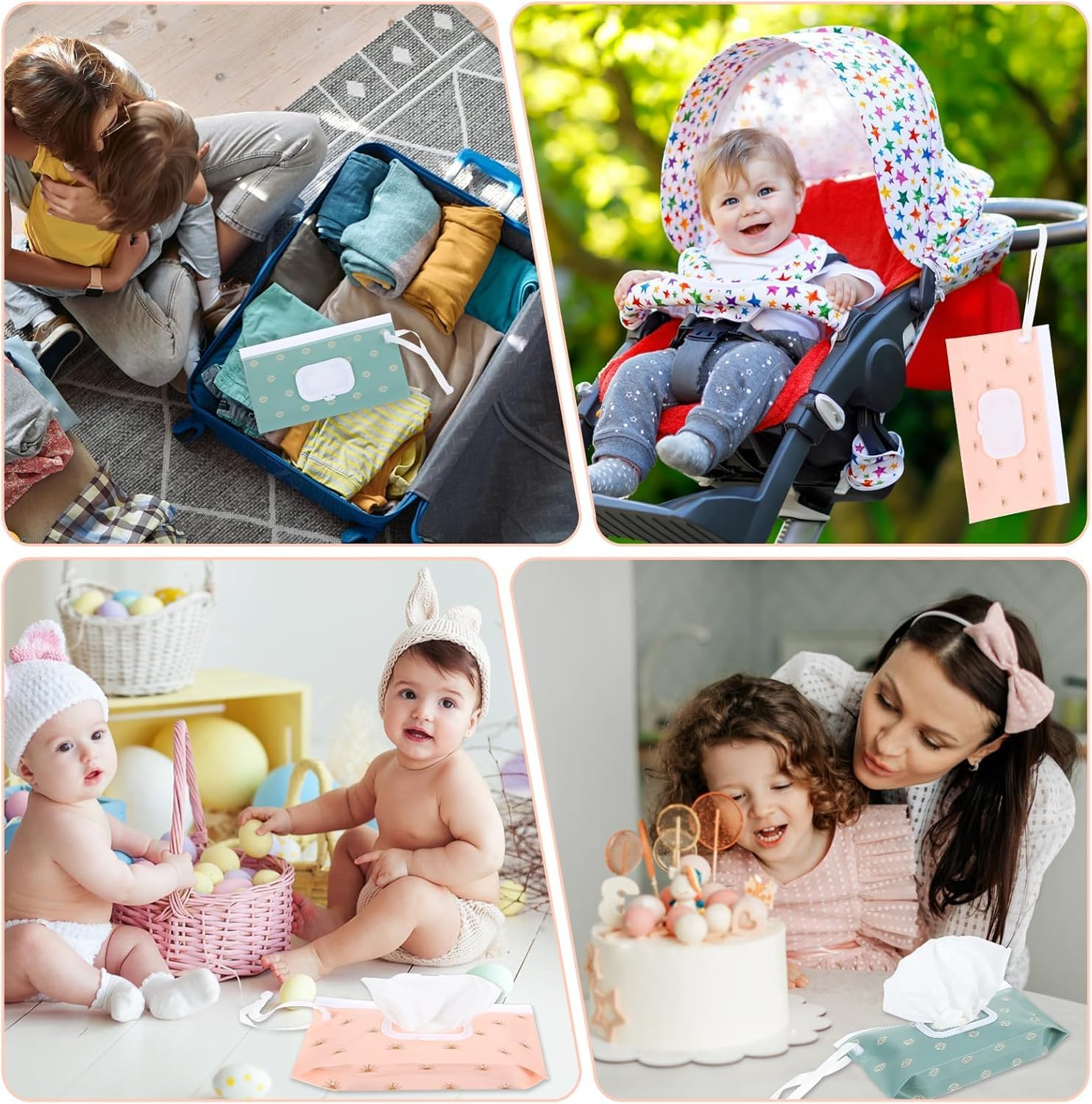 Wet Wipe Pouch Dispenser, 4Pcs Portable Refillable Wipe Holder Container,Reusable Travel Wet Wipes Pouch,Travel Wet Wipe Pouch,Refillable Wipes Container for Travel image number 6