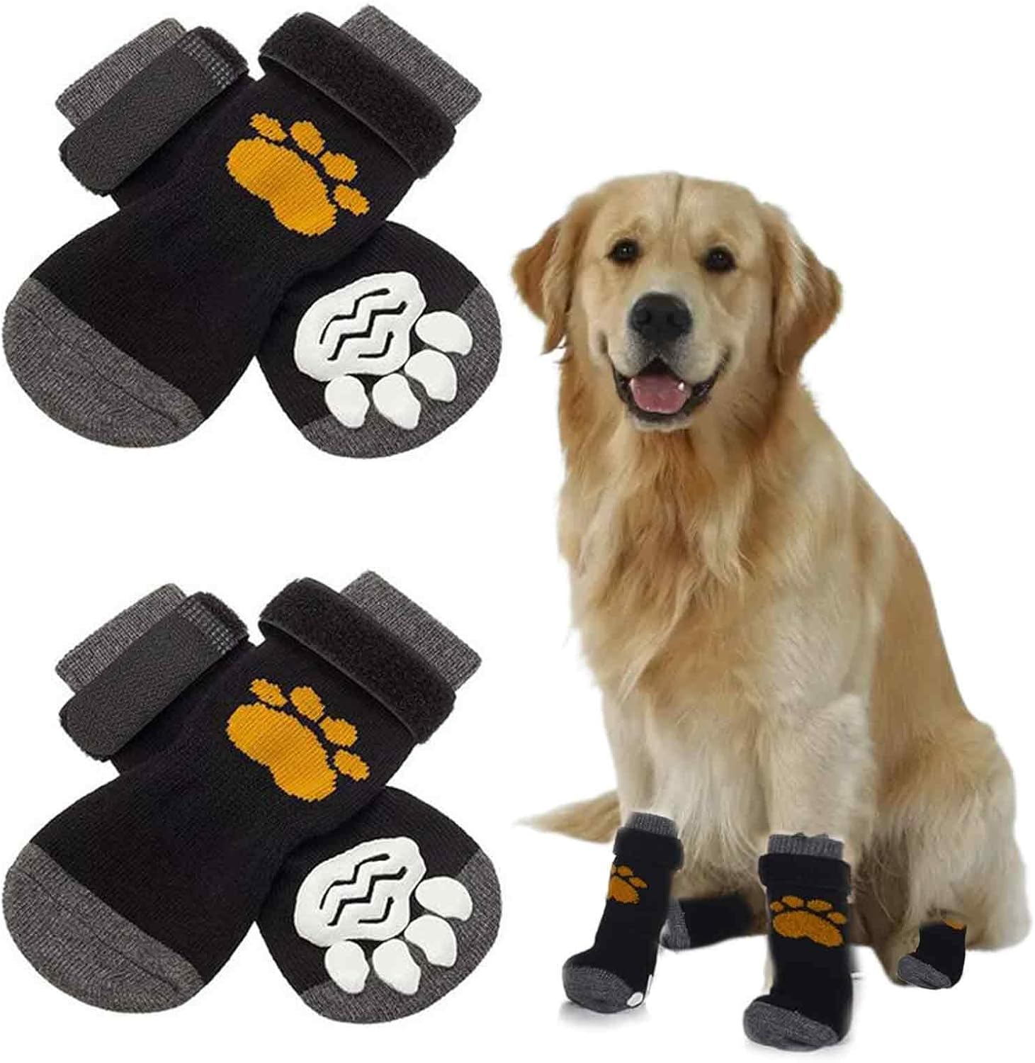 Dog Stop Licking Paws Socks, 2Pairs Dog Injured Paw Protectors, Dog Socks, Dog Paw Bandage, Dog Paw Protectors image number 1