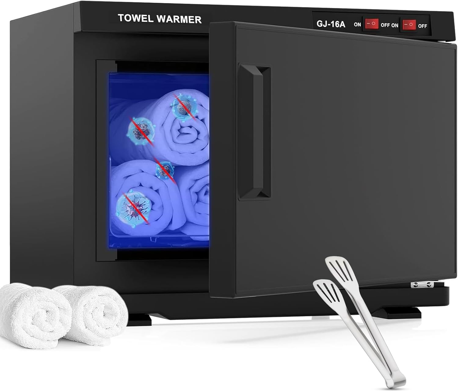 ADVWIN Hot Towel Warmer, 16L Bath Towel Warmer Cabinet with Stainless Steel Racks, Black image number 2