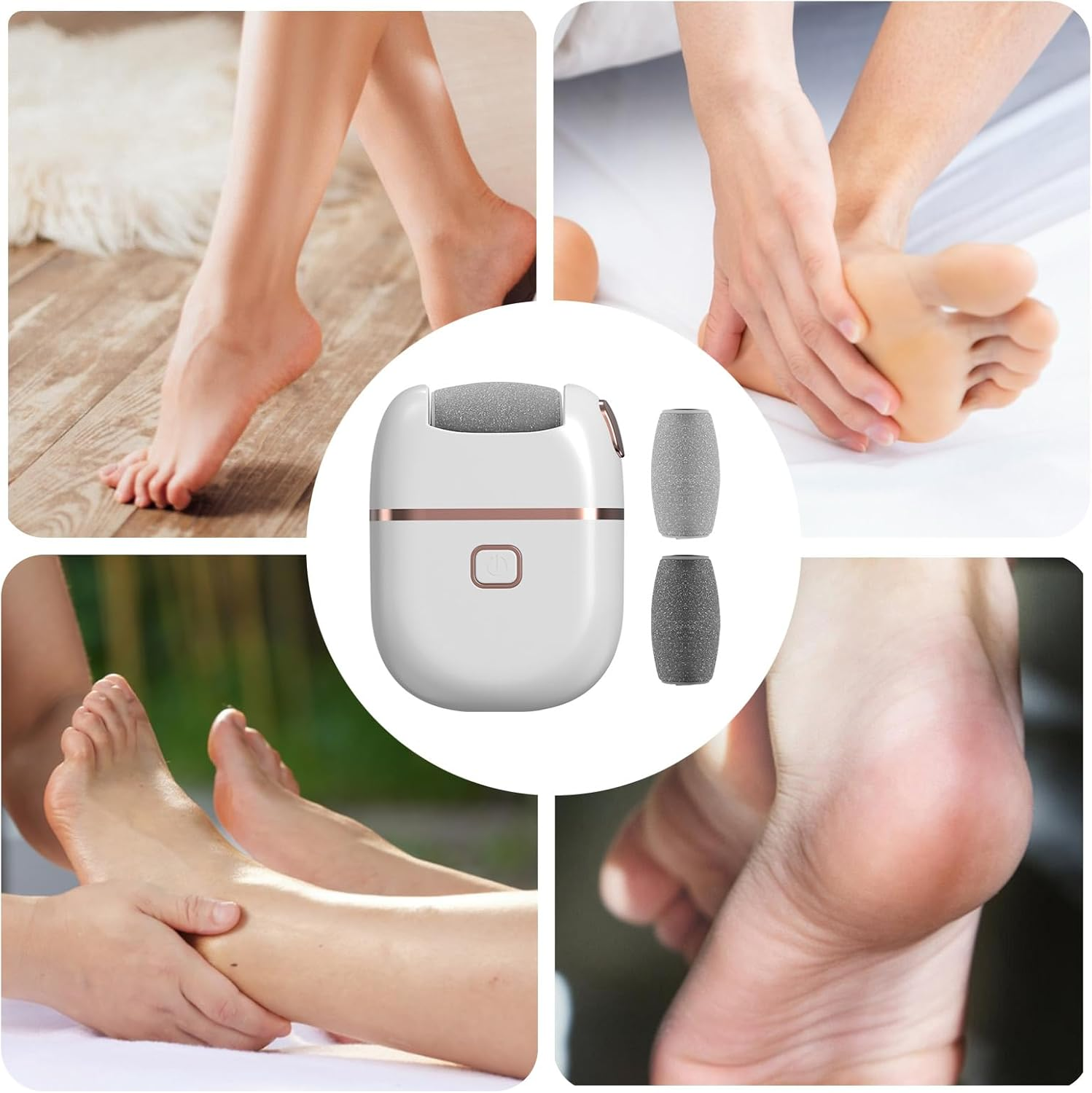 Feet Repair Grinding Device Exfoliate Scrubber Heel Polisher | Electric Foot File | Rechargeable Grinder Electric Foot Files for Dead Hard Cracked Dry Skin - Yellow image number 6