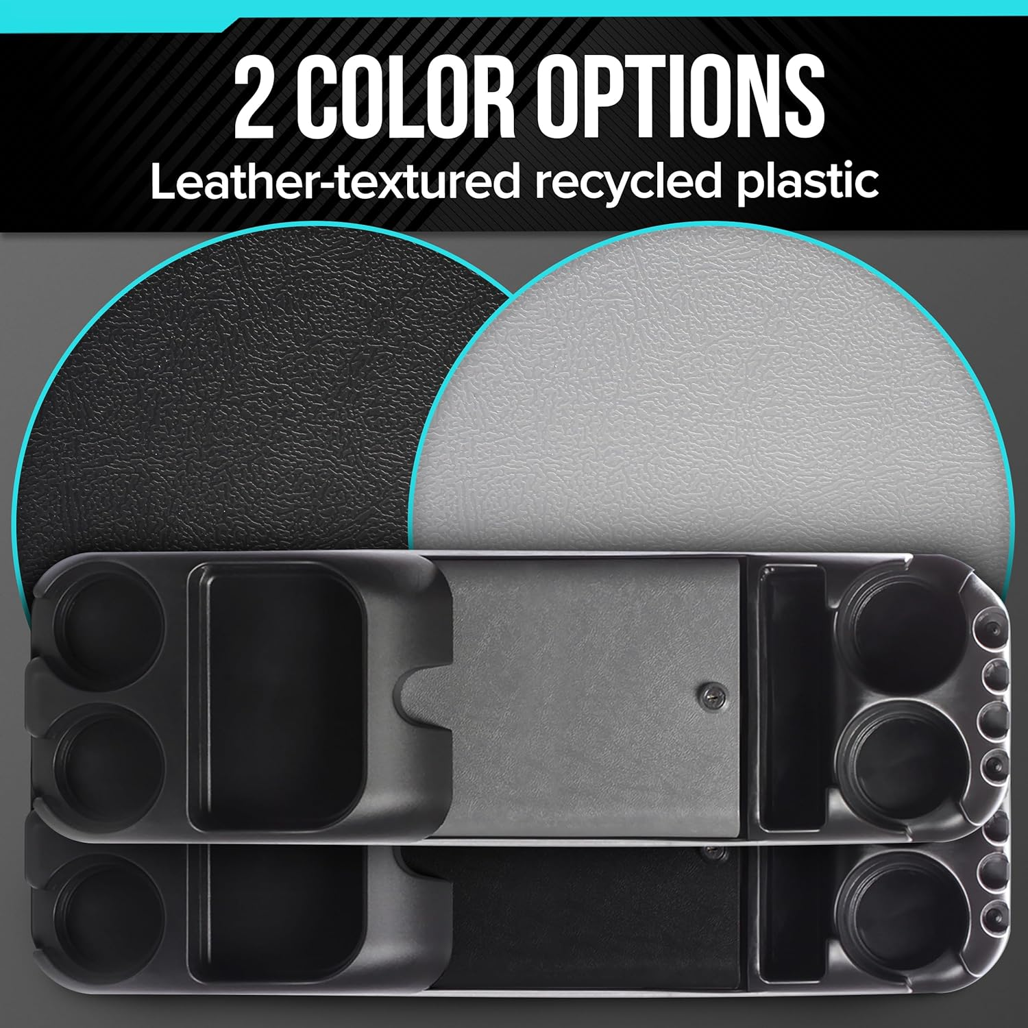 Moblorg Center Console for Minivans, Suvs, Middle Van Console, Extra Cup Holders, Large Storage, Made in USA (Gray) image number 4