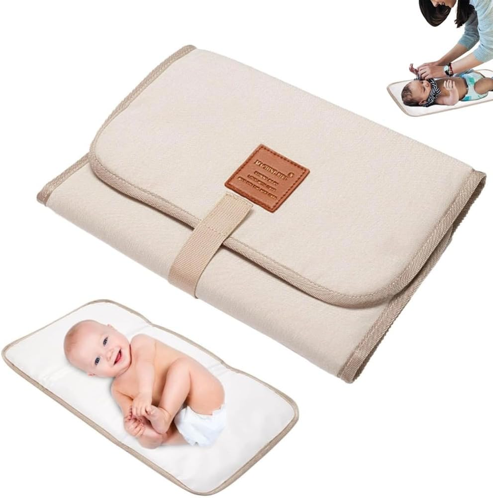 Poemtian Portable Nappy Changing Mat, Baby Change Mat, Foldable and Comfortabletravel Baby Change Pad, Baby Diaper Changing Pads for Travel