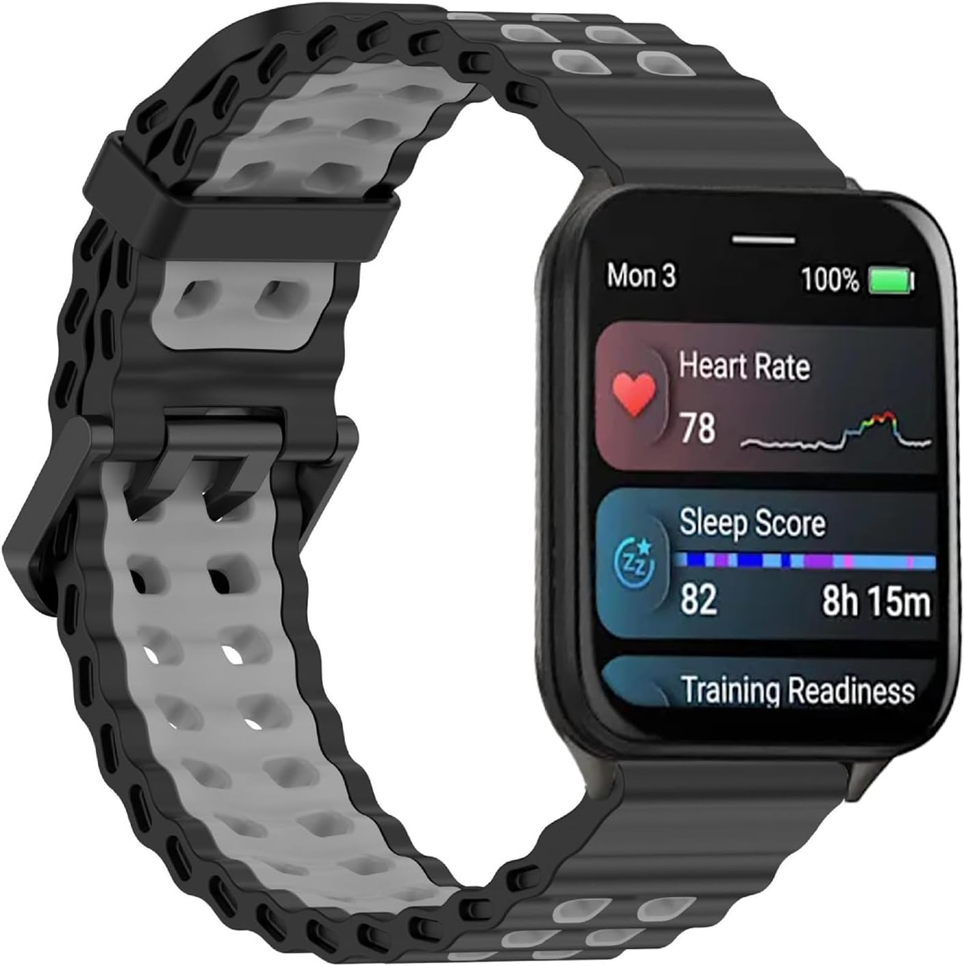 GIOPUEY Strap Compatible with Garmin Venu X1, Soft Silicone Strap, Wear-Resistant, Breathable, Replacement Strap