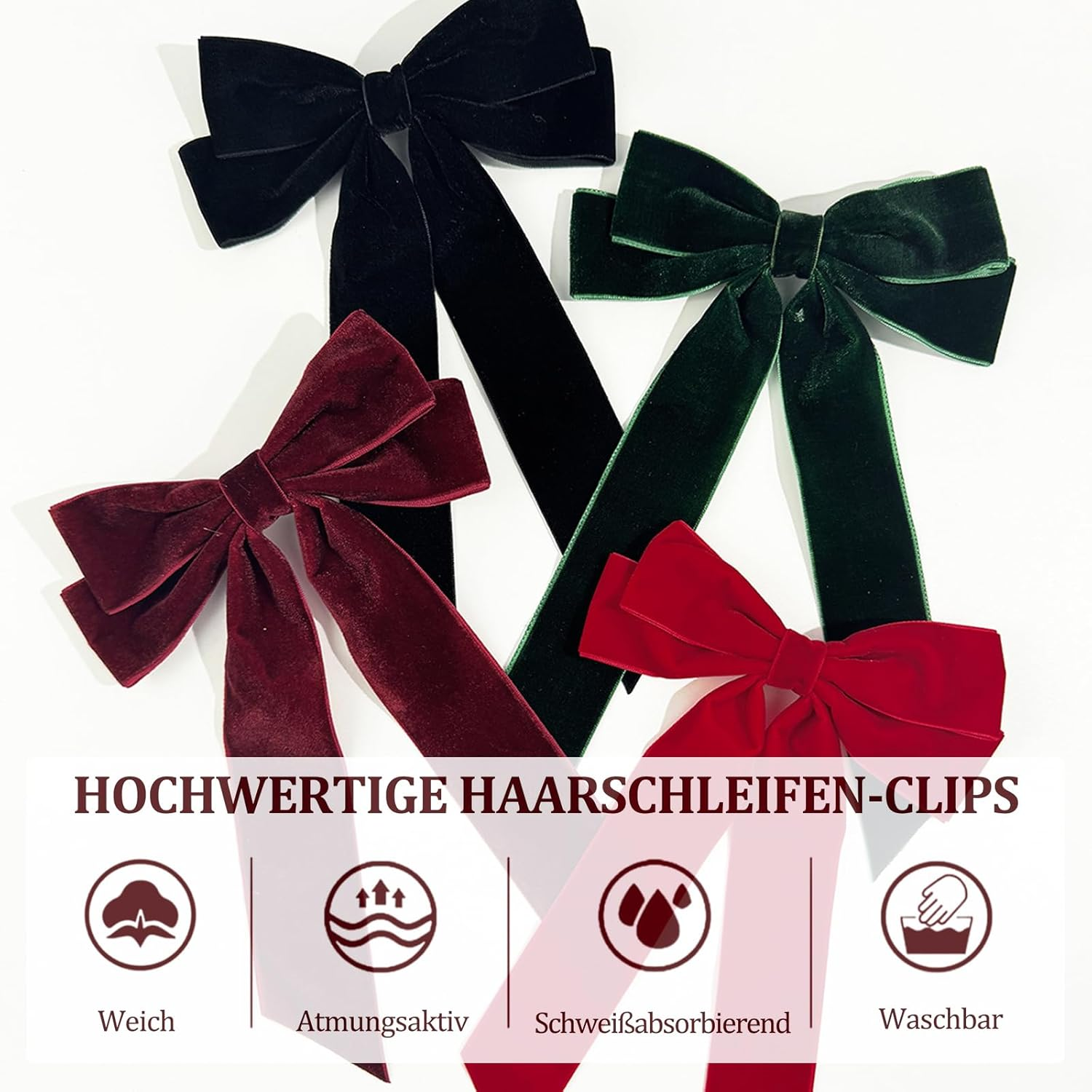 Hudiejiefashi Bow Hair Clip Velvet Hair Bow Clips, French Hair Clips with Large Bow Hair Accessories for Women Beauty image number 3