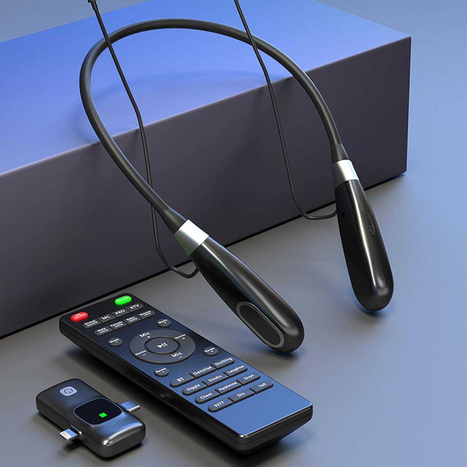 YUEHISY Wireless Sound Card Earphones, Portable Live Streaming Sound Card Headset with Noise Reduction, Remote Control, for Gaming Singing image number 5