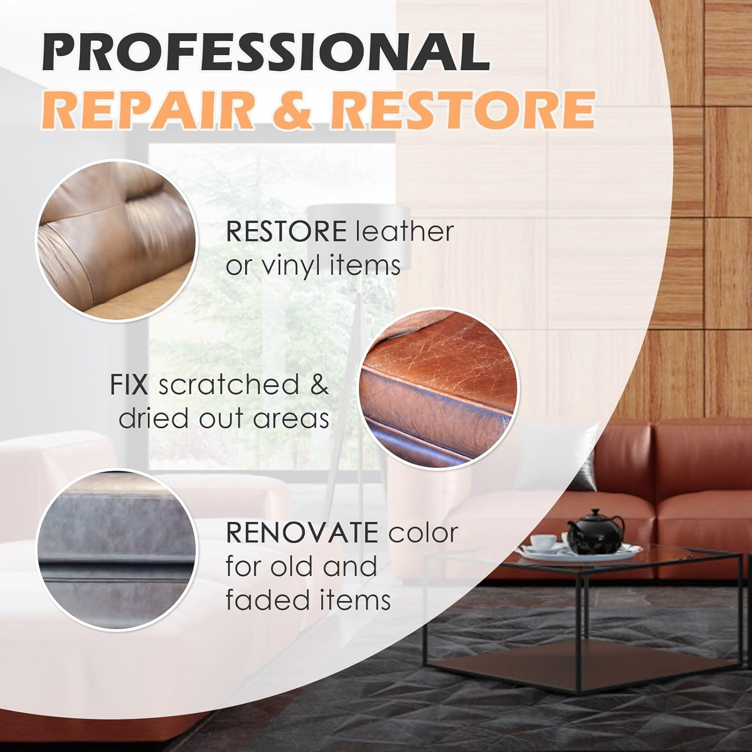 DEWEL Leather Repair Set Red Brown 200 G Car Leather Care Leather Colour Balm Faux Leather Repair Kit for Leather Restoration Cracks Holes of Sofas Cars Jackets Shoes