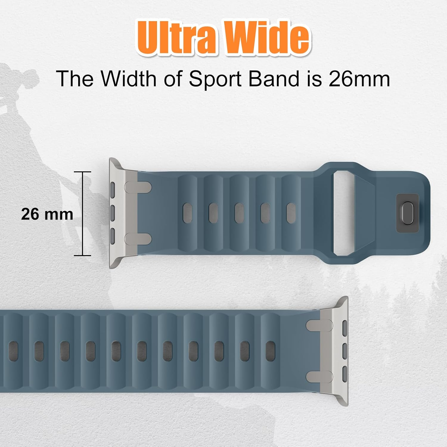 Sport Band for Apple Watch Band 49Mm 46Mm 45Mm 44Mm 42Mm(Series 3) Men,For Apple Watch Strap Silicone Wristband Bracelet Iwatch Ultra 2 Ultra Series 11 10 9 8 7 SE3 SE 6 5 4 3 Strap