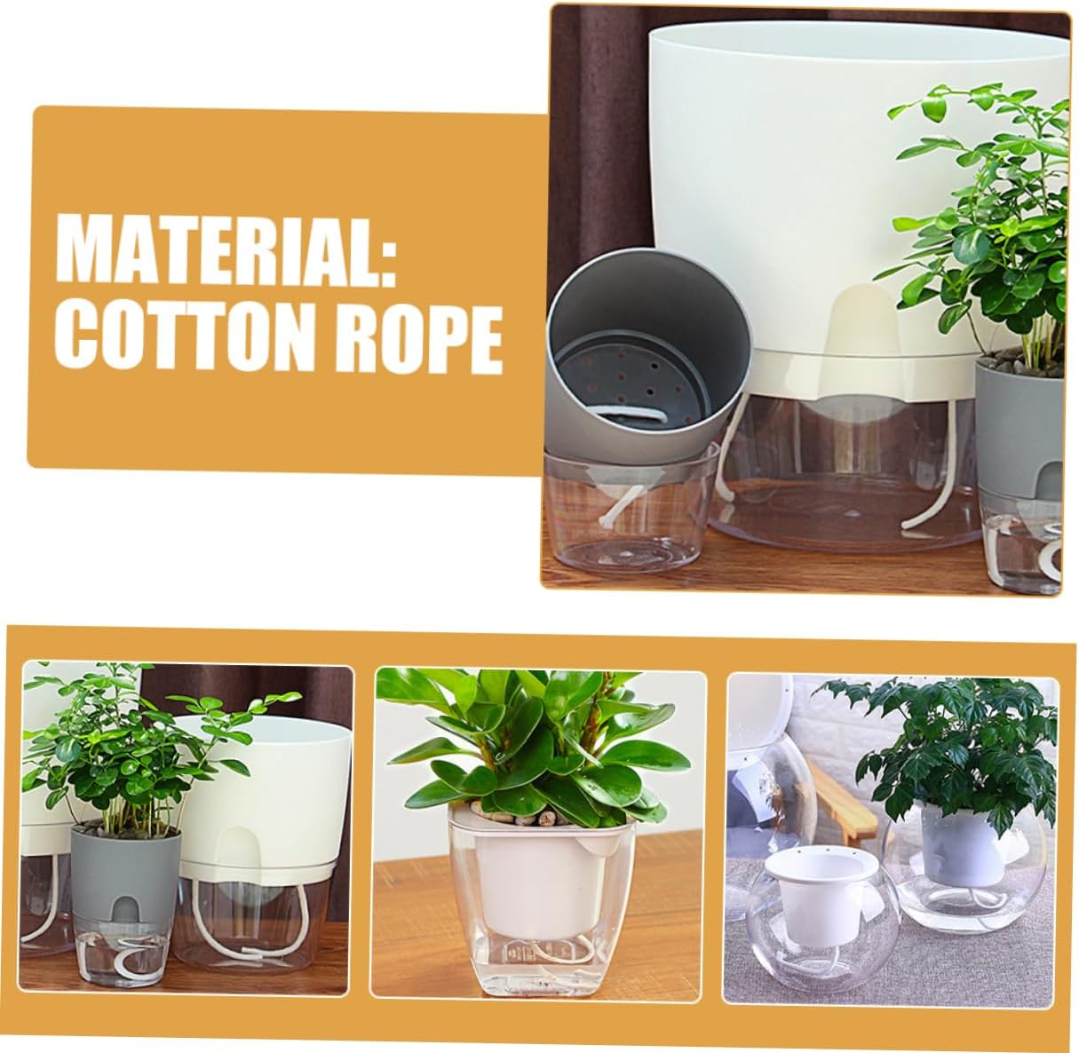 Yardenfun Cotton Rope for Self Watering Pot Absorbent Rope Hydroponics Supplies DIY Plant Irrigation Flexible Automatic Watering Wick image number 3