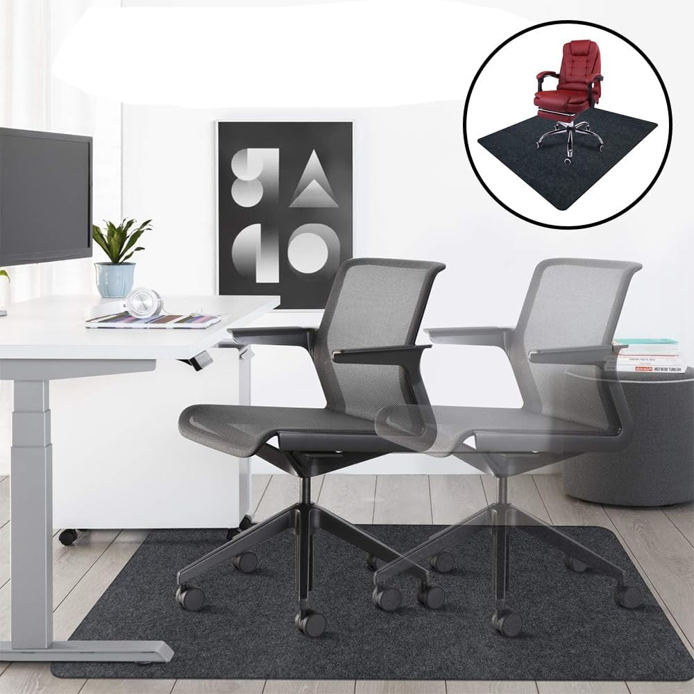 Desk Chair Mat,Computer Gaming Chair Place,Non Slip Floor Doily,Floor Protector Pad,Rectangular Chair Mat,Thick Large Floor Cover,Office Chair Hearthrug,For Office,Home image number 1
