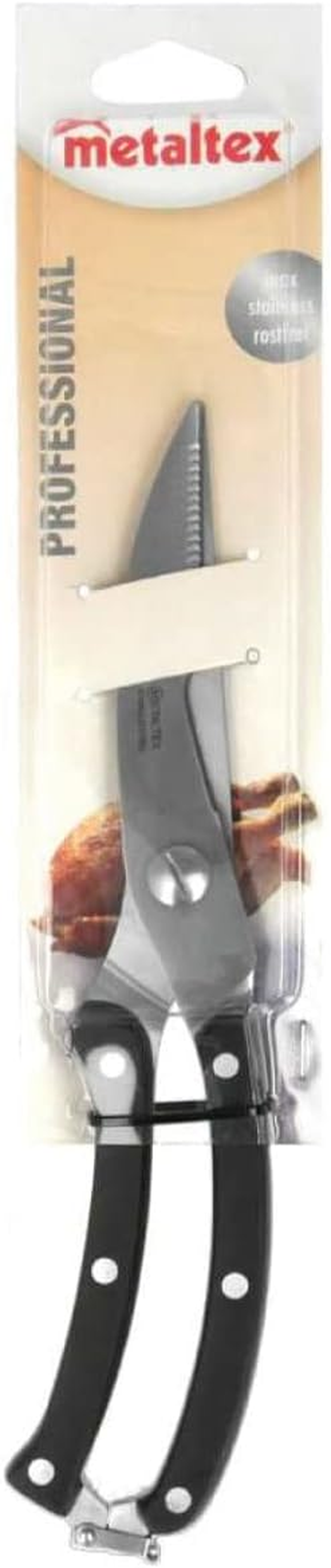 Metaltex 20438 Professional Poultry Shears, Black/Silver image number 2