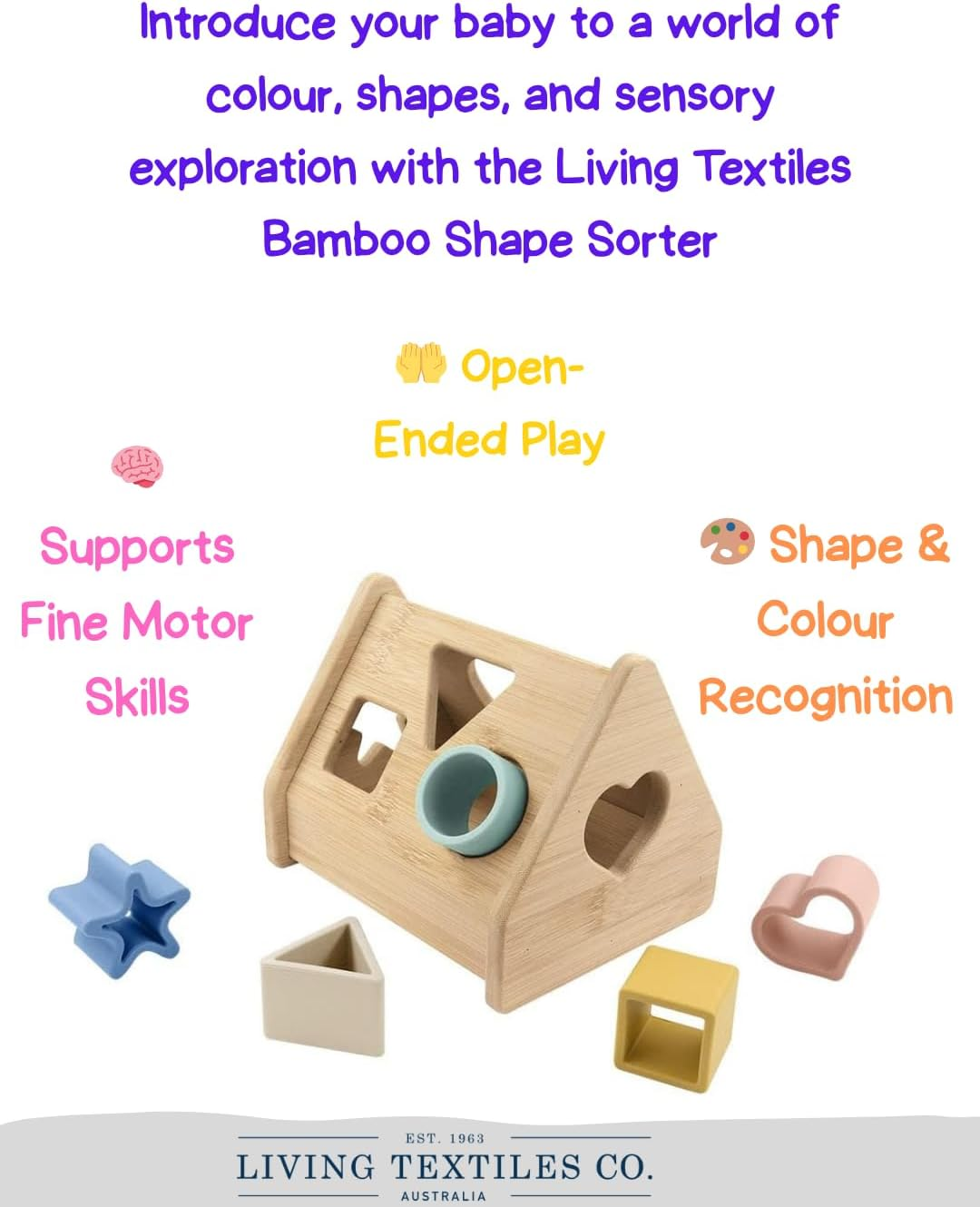 Baby Toys House Shape Sorter BPA Free Silicone Stacking & Nesting, Soft Stacker & Teethers, Squeeze Play Early Educational Learning Montessori Toys for Babies by Livingtextiles image number 2