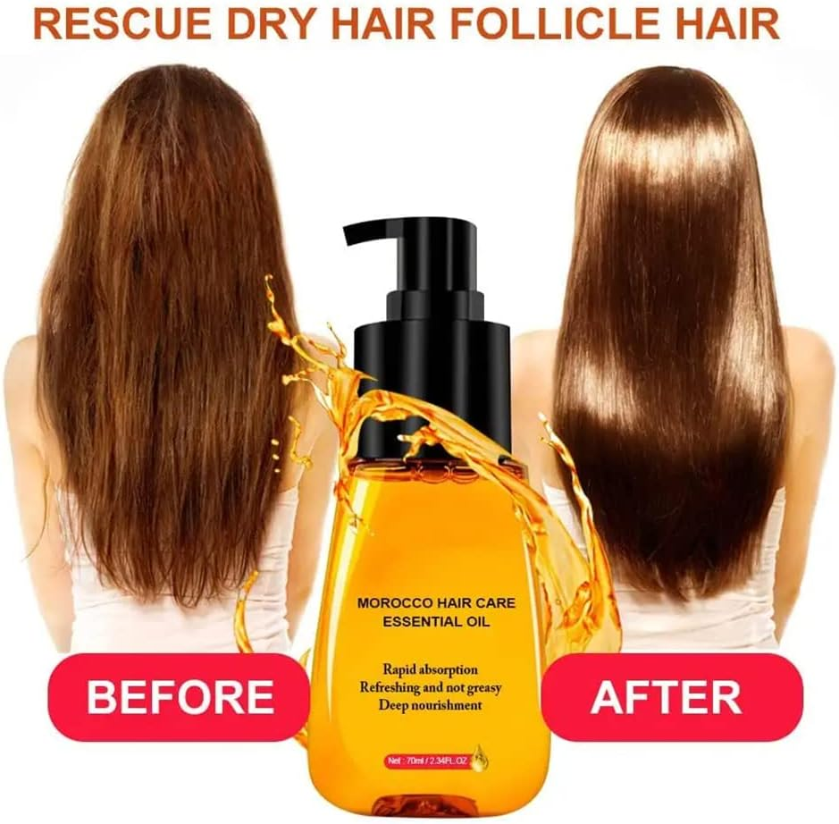 Shinestudio Anti-Frizz Hair Serum, Shine Studio anti Frizz Hair Serum, Shine Studio Morocco Silk Bright Hair Care, Hair Care Essential Oil Reduce Dry Hair (3 Pcs) image number 3