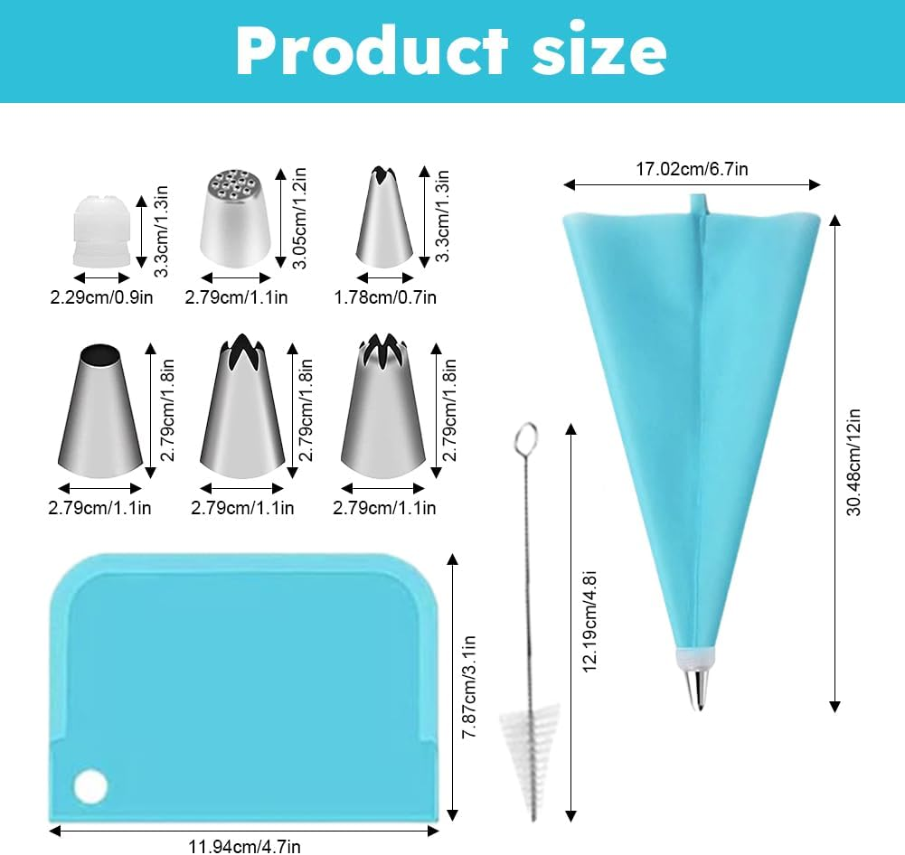 44 Pcs Icing Piping Bags and Tips Set-Cookie, Cake Decorating Set, Piping Icing Nozzles with Reusable Silicone Piping Bag, Suitable for Cakes, Cupcakes, Cookies image number 5