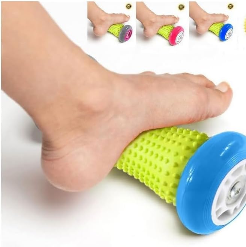 Dazone Muscle Roller Stick, Hand and Foot Massager Roller, Trigger Point Massage - Ergonomic Reflexology Massager - Wrists and Arm Exercise Roller, Recovery Tool for Plantar Fasciitis, Heel Pain (Blue)
