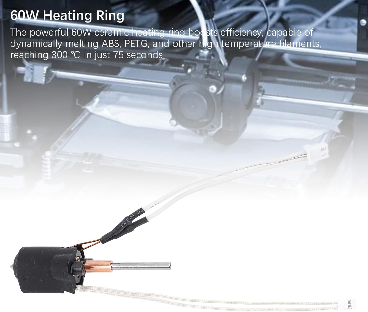 Ceramic Hotend for Ender 3 V3 plus 3D Printer, 0.4Mm Bimetallic Nozzle Extruder Hot End, High Fast Printing Integrated Hot End for 3D Printer Mini Extrusion Head Kit image number 6