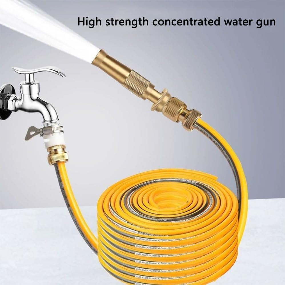 15M High Pressure Home Car Wash Water Gun Water Hose Hose Garden Telescopic Cleaning Watering Sprinkler Set Generic, Car Wash Hose, for Watering Tender Shoot Flower, Moisting and Cooling Air,Yellow image number 3