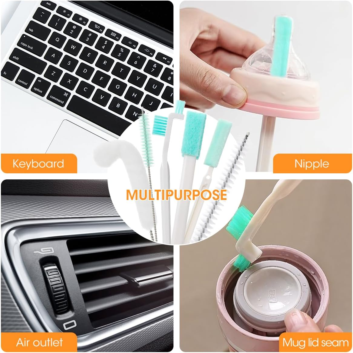 AIEVE Ice Machine Cleaner Brush Sets, 10 Pcs Ice Maker Cleaner Tools Kits with Crevice Cleaning Brush and Scrub Sponge image number 6