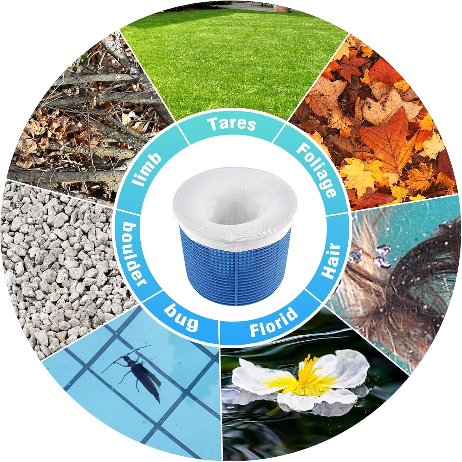 FIOHIROS 20-Pack Pool Skimmer Socks,Mesh Filter Socks for Skimmer Baskets,Effective and Easy Maintenance Pool Skimmer Basket