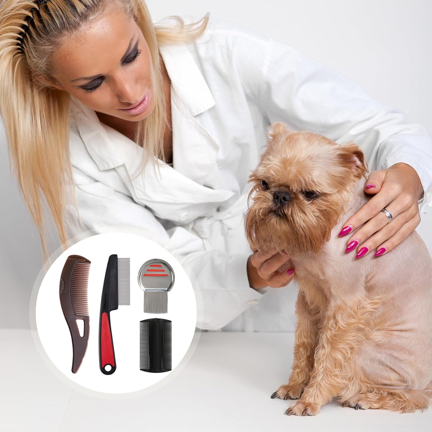 TELAIN 4 Pieces Scalp Care Combs Hollow Teeth for Dandruff Removal & Massage Brushes for a Healthy Scalp, Removal of Dirt and Dandruff, Brown, Red, Black & Blue (Set of 4) image number 5