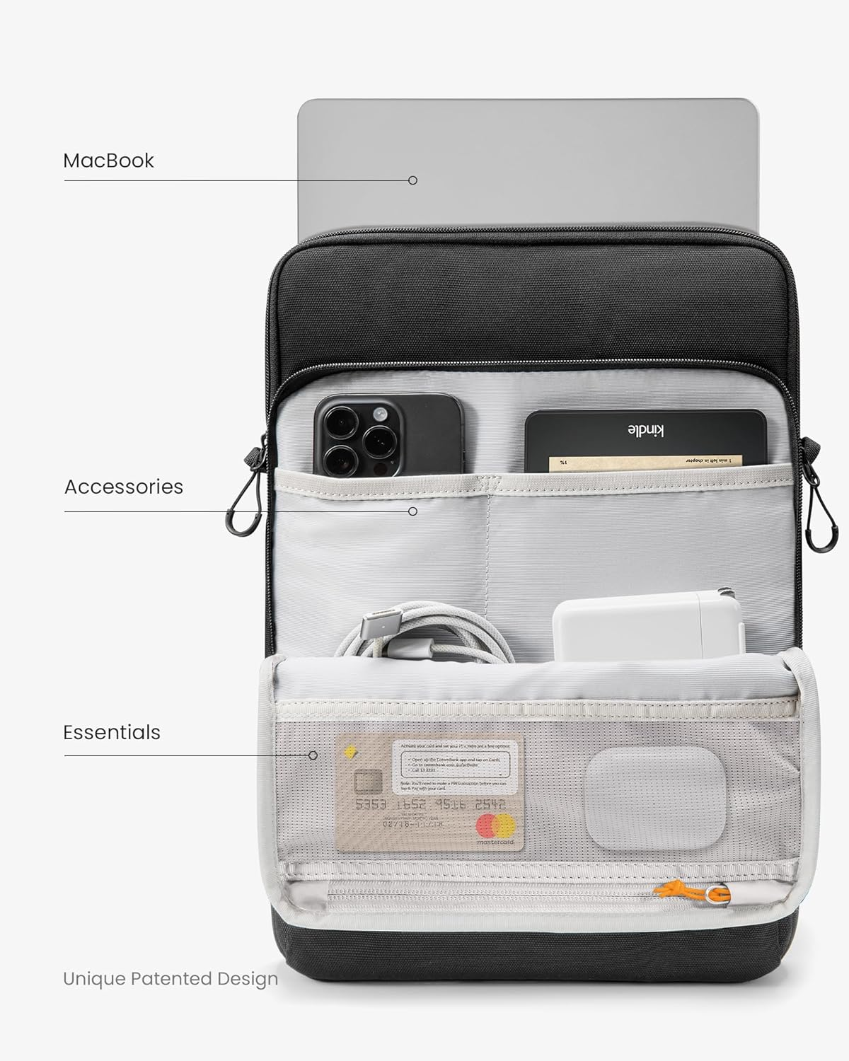 Tomtoc Protective Laptop Shoulder Case Designed for 14-Inch New Macbook Pro M5/M4/M3/M2/M1 Pro/Max A3434 A3112 A3401 A3185 A2992 A2918 2025-2021, Water-Resistant Well-Organized Sleeve Case with Handle image number 3