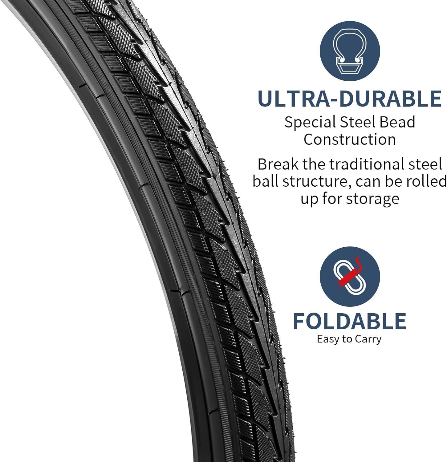 Yunscm 2 Pcs,26X1.75 Bike Tires,26X1.75 Bike Tyres,26X1.75 Bicycle Tires,26X1.75 Bike Tyre + Bike Inner Tube Schrader Valve 32Mm + Tire Lever,Mountain Bike Tire 26X1.75,Mtb Tire 26X1.75,Y-016 image number 2