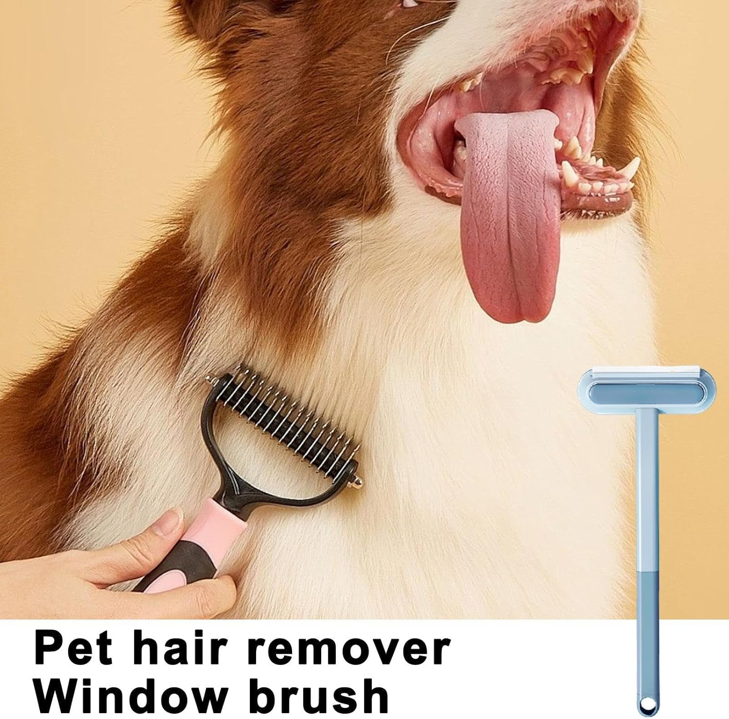 Multifunctional Pet Hair Removal Brush, Double-Sided Wet and Dry Screen Brush, Dog Hair Removal Tool, Washable & Portable, Home Cleaning Brush for Clothing, Couches, Shoes, Glass, Carpets image number 1