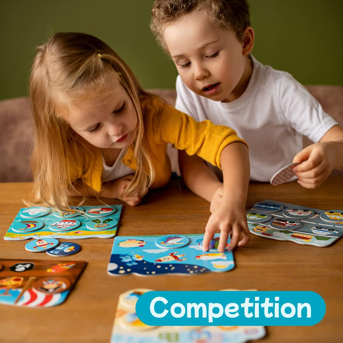 Lotto Game (With 6 Fields and 36 Chips) What Are the Girls Dreaming About? Lotto Games for Kids - Colourful Jigsaw Board Games for Toddlers - Early Educational Toddler Games Set image number 5